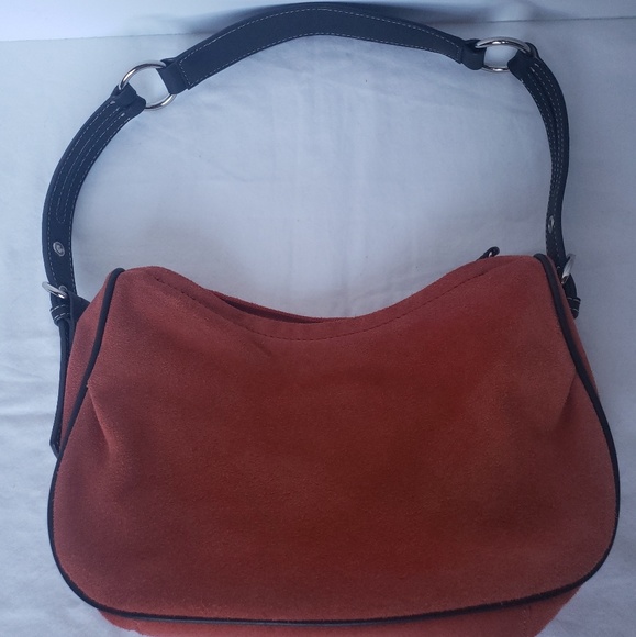 Vintage Y2K Talbots Burnt Orange Suede Leather Bag - Picture 1 of 5